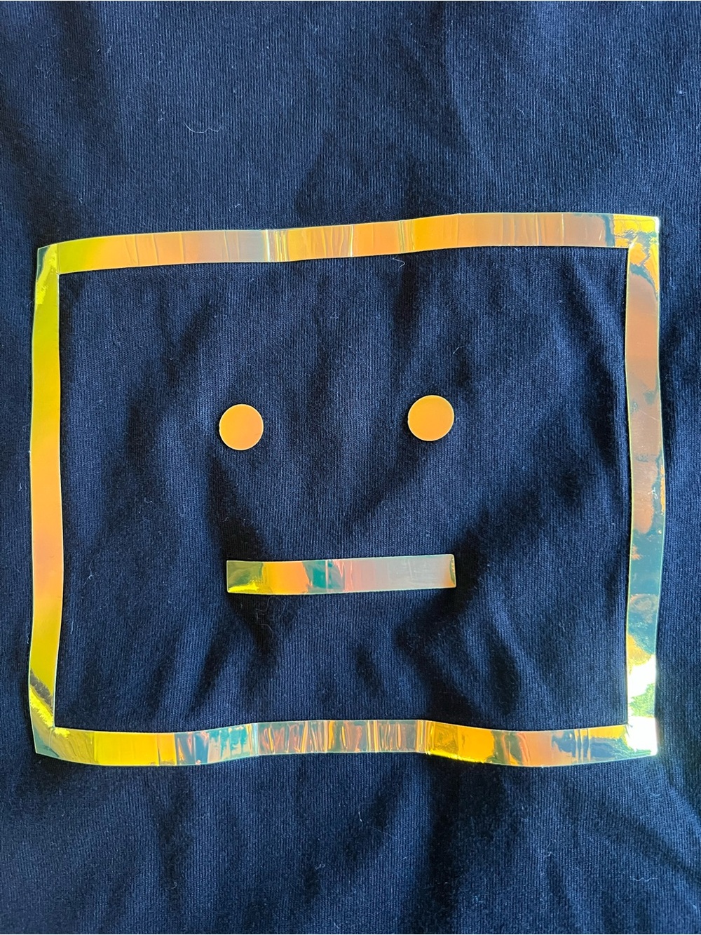 ACNE STUDIOS Stockholm $190 Iridescent Metallic Face Logo Designer XL Shirt Luxe - Picture 9 of 9